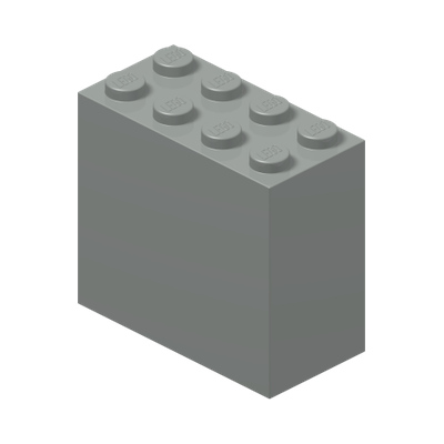 Brick 2 x 4 x 3 · Réf. BrickLink 30144 · Couleur BrickLink : Light Gray