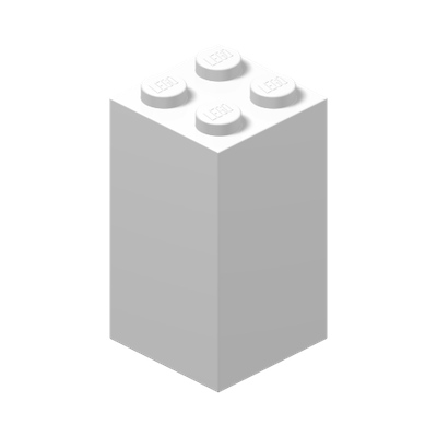BRICK 2X2X3 · LEGO 4109791 (réf. BrickLink 30145) · White (réf. BrickLink White)