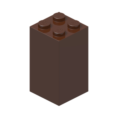 BRICK 2X2X3 · Reddish Brown (réf. BrickLink Reddish Brown)