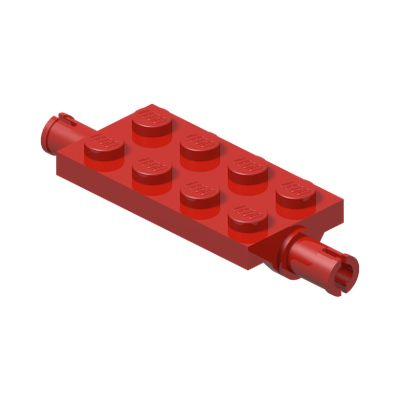 Plate, Modified 2 x 4 with Pins and Thin Angled Supports · LEGO 4141979 (réf. BrickLink 30157) · Couleur BrickLink : Red
