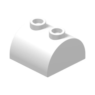 BRICK 2X2 W. BOW AND KNOBS · LEGO 4624989 (réf. BrickLink 30165) · White (réf. BrickLink White)