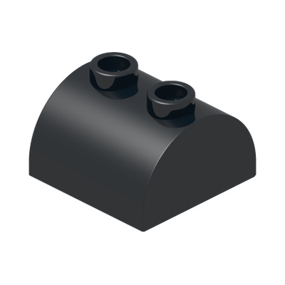 BRICK 2X2 W. BOW AND KNOBS · Black (réf. BrickLink Black)
