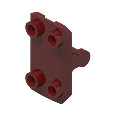PLATE 2X3 W/ HOR. 3,2 SHAFT · LEGO 6220561 (réf. BrickLink 30166) · New Dark Red (réf. BrickLink Dark Red)