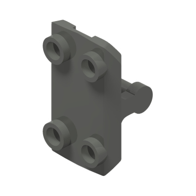 PLATE 2X3 W/ HOR. 3,2 SHAFT · Dark Stone Grey (réf. BrickLink Dark Bluish Gray)