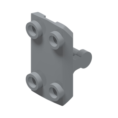 PLATE 2X3 W/ HOR. 3,2 SHAFT · Medium Stone Grey (réf. BrickLink Light Bluish Gray)
