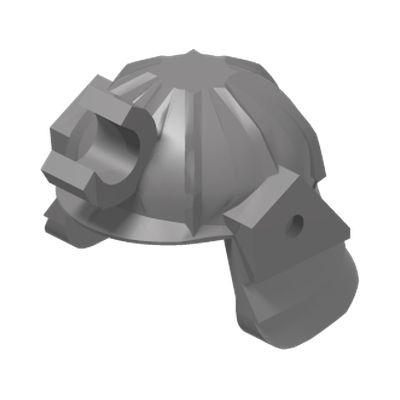 Minifigure, Headgear Helmet Ninja / Samurai with Clip and Short Visor · LEGO 4616331 (réf. BrickLink 30175) · Couleur BrickLink : Flat Silver