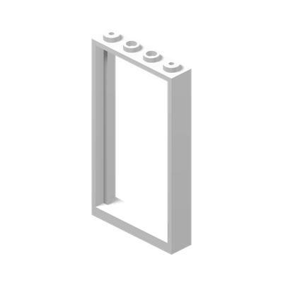 Door, Frame 1 x 4 x 6 with 4 Holes on Top and Bottom · LEGO 4116877 (réf. BrickLink 30179) · Couleur BrickLink : White