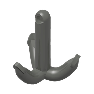 3-HOOK · LEGO 6270008 (réf. BrickLink 30192) · Dark Stone Grey (réf. BrickLink Dark Bluish Gray)