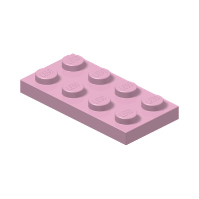 PLATE 2X4 · Light Purple (réf. BrickLink Bright Pink)