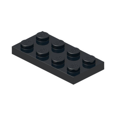 PLATE 2X4 · Black (réf. BrickLink Black)
