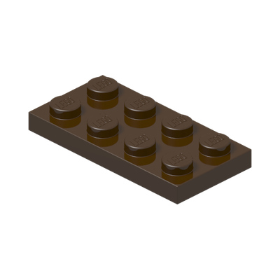 PLATE 2X4 · Dark Brown (réf. BrickLink Dark Brown)