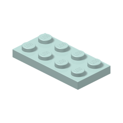 PLATE 2X4 · Aqua (réf. BrickLink Light Aqua)