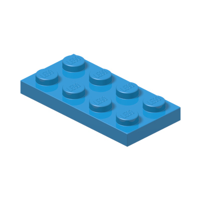 PLATE 2X4 · Dark Azur (réf. BrickLink Dark Azure)