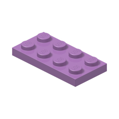 PLATE 2X4 · Medium Lavender (réf. BrickLink Medium Lavender)