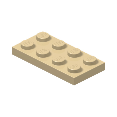 PLATE 2X4 · Brick Yellow (réf. BrickLink Tan)