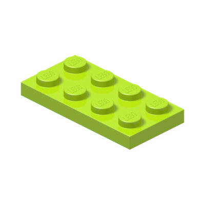 PLATE 2X4 · Bright Yellowish Green (réf. BrickLink Lime)