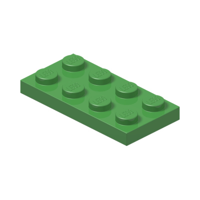 PLATE 2X4 · Bright Green (réf. BrickLink Bright Green)