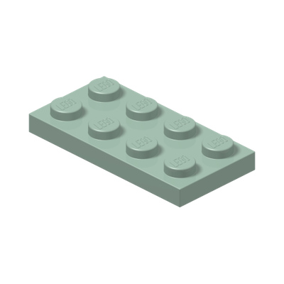 Plate 2 x 4 · Couleur BrickLink : Sand Green