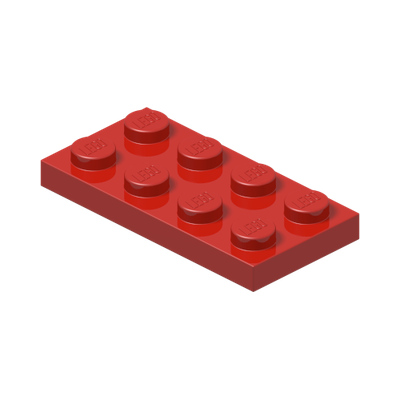 PLATE 2X4 · Bright Red (réf. BrickLink Red)