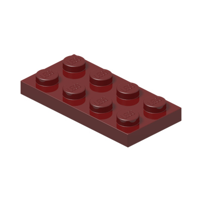 PLATE 2X4 · New Dark Red (réf. BrickLink Dark Red)