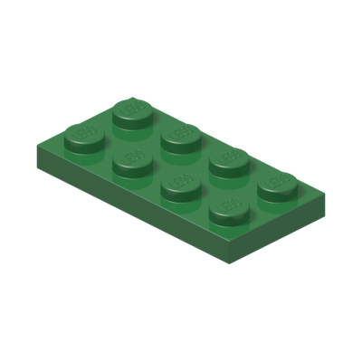 PLATE 2X4 · Dark Green (réf. BrickLink Green)