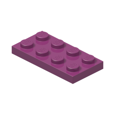 PLATE 2X4 · Bright Reddish Violet (réf. BrickLink Magenta)