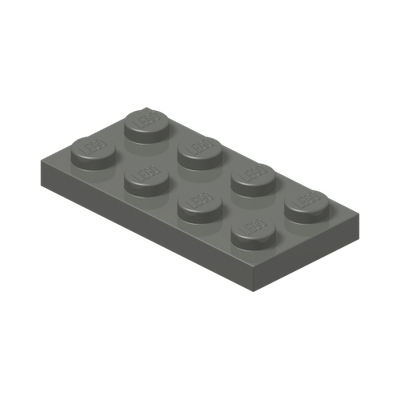 PLATE 2X4 · Dark Stone Grey (réf. BrickLink Dark Bluish Gray)
