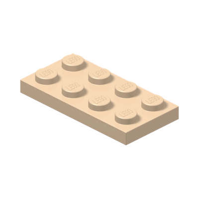 Plate 2 x 4 · Light Nougat (réf. BrickLink Light Nougat)