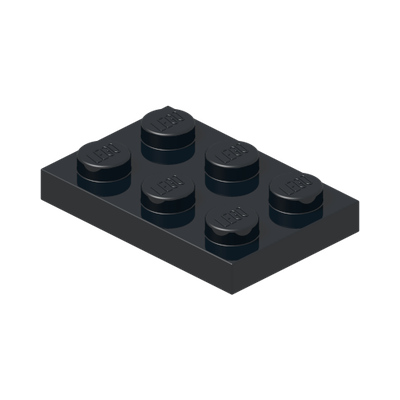 PLATE 2X3 · Black (réf. BrickLink Black)