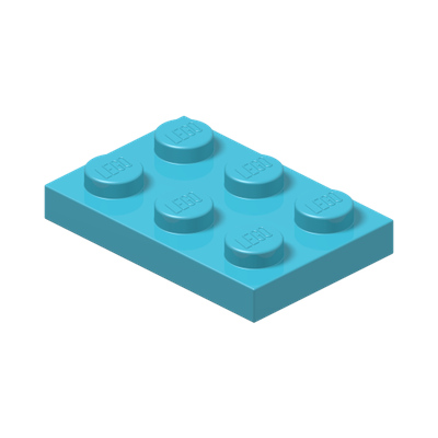 PLATE 2X3 · Medium Azur (réf. BrickLink Medium Azure)