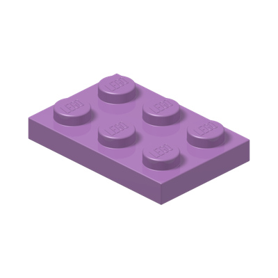 PLATE 2X3 · Medium Lavender (réf. BrickLink Medium Lavender)
