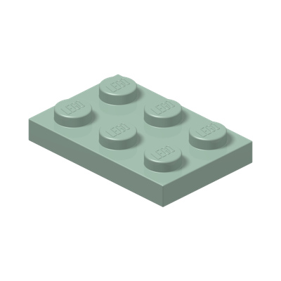 PLATE 2X3 · Sand Green (réf. BrickLink Sand Green)