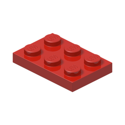 PLATE 2X3 · Bright Red (réf. BrickLink Red)