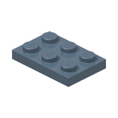 PLATE 2X3 · Sand Blue (réf. BrickLink Sand Blue)