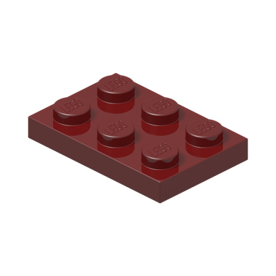 PLATE 2X3 · New Dark Red (réf. BrickLink Dark Red)