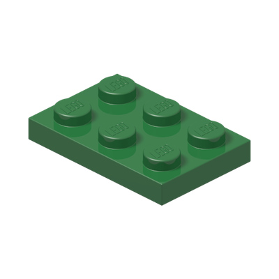 PLATE 2X3 · Dark Green (réf. BrickLink Green)