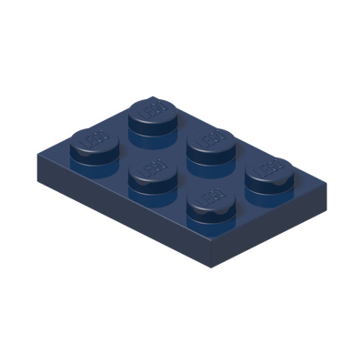 PLATE 2X3 · Earth Blue (réf. BrickLink Dark Blue)