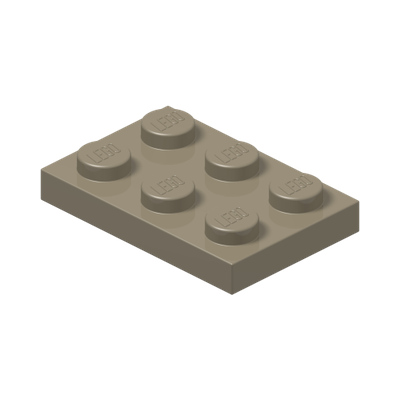PLATE 2X3 · Sand Yellow (réf. BrickLink Dark Tan)