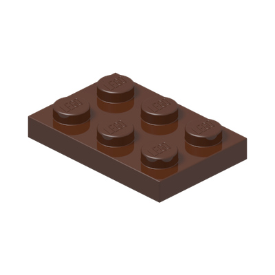 PLATE 2X3 · Reddish Brown (réf. BrickLink Reddish Brown)