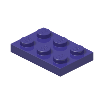 PLATE 2X3 · Medium Lilac (réf. BrickLink Dark Purple)