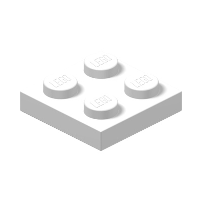 PLATE 2X2 · LEGO 302201 (réf. BrickLink 3022) · White (réf. BrickLink White)