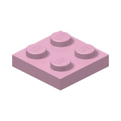 PLATE 2X2 · Light Purple (réf. BrickLink Bright Pink)