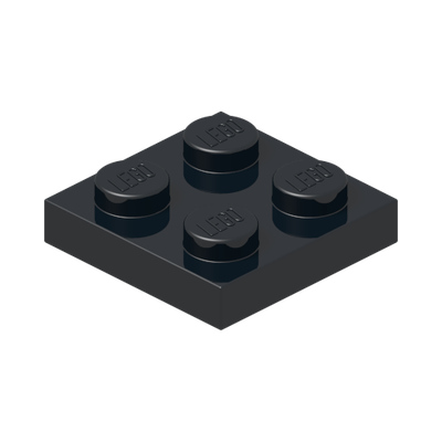 PLATE 2X2 · Black (réf. BrickLink Black)