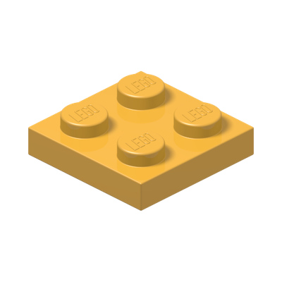 PLATE 2X2 · Flame Yellowish Orange (réf. BrickLink Bright Light Orange)