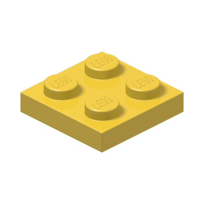 PLATE 2X2 · Bright Yellow (réf. BrickLink Yellow)