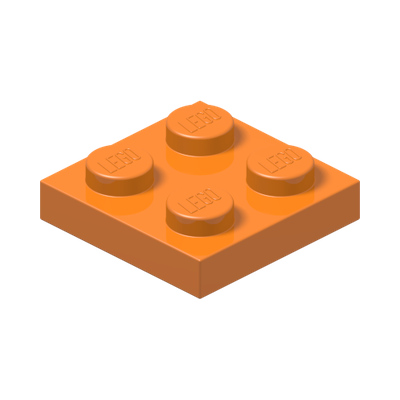 PLATE 2X2 · Bright Orange (réf. BrickLink Orange)