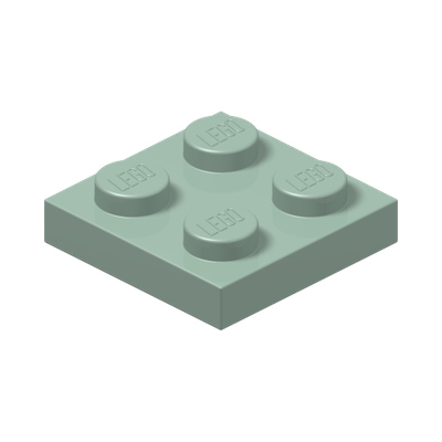 Plate 2 x 2 · Couleur BrickLink : Sand Green