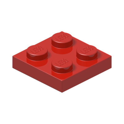 PLATE 2X2 · Bright Red (réf. BrickLink Red)