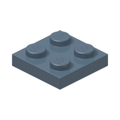 PLATE 2X2 · Sand Blue (réf. BrickLink Sand Blue)