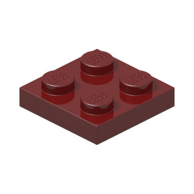 PLATE 2X2 · New Dark Red (réf. BrickLink Dark Red)
